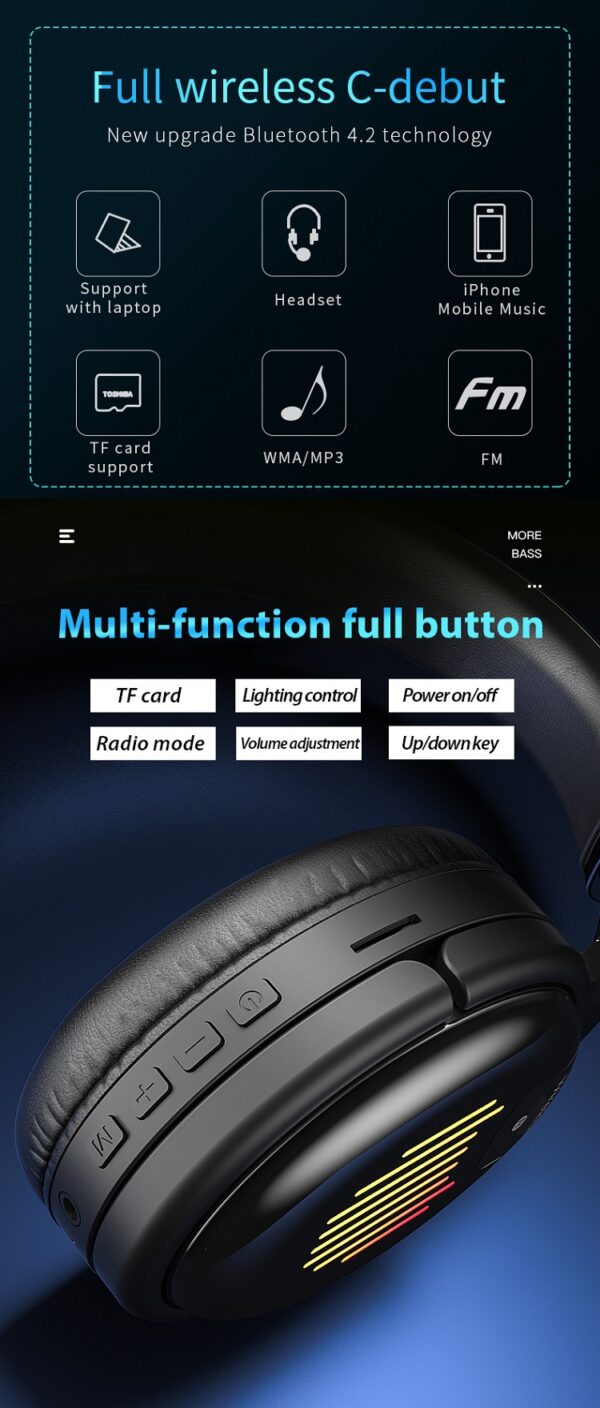 S1010 Miccell Wireless Headphone with Built-In Mic (VQ-B05) - Image 3