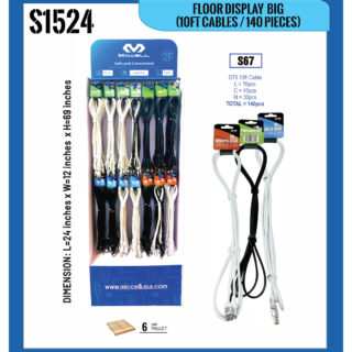 S1524 Miccell Large Floor Display (10ft Cables / 140 pieces)
