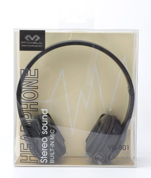 S379 Miccell Stereo Sound with Built-In Mic Headphone (B01)